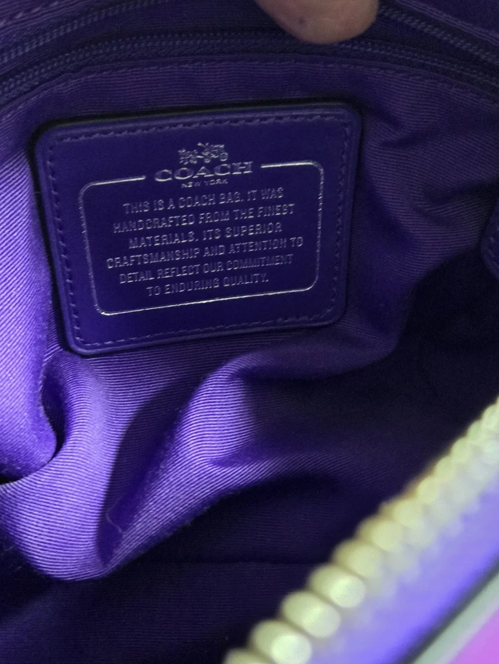 Coach Mini Bennet Croc-Embossed Purple Leather Satchel/ Crossbody - Picture 10 of 11
